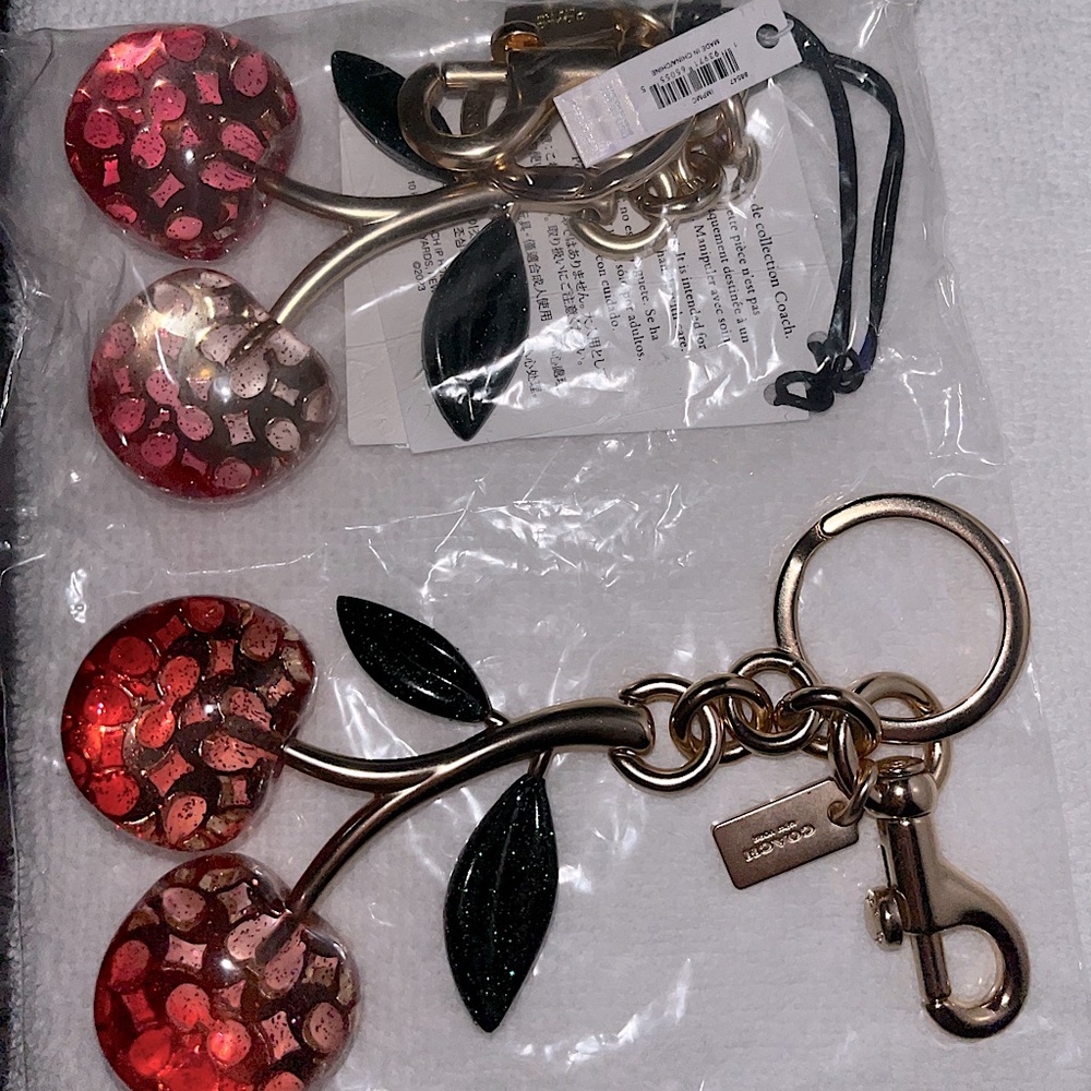 NWT COACH Cherry Glitter Cherry Bag Charm